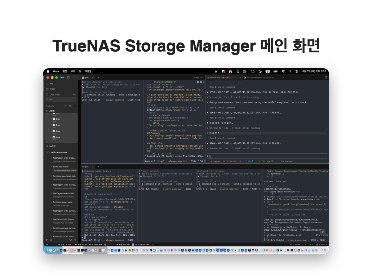 TrueNAS Storage Manager 메인 화면