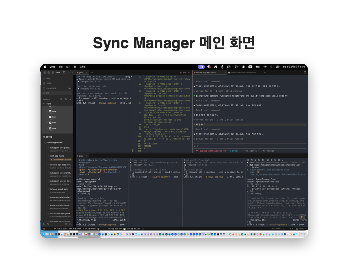 Sync Manager 메인 화면